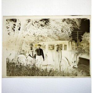 1920s Photograph Negative Original Antique Touring Car Transportation C65